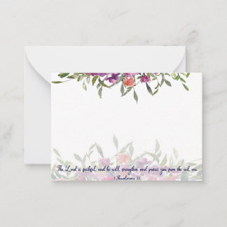The Lord is faithful watercolor floral Christian  Note Card