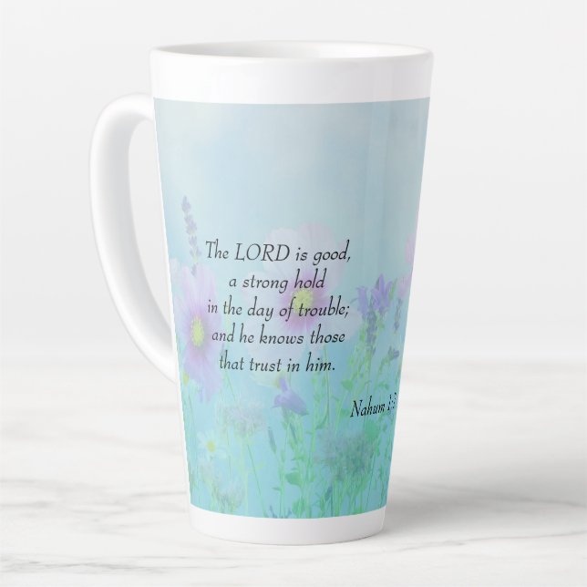 The Lord Is Good - Nahum 1:7   Latte Mug (Left Angle)