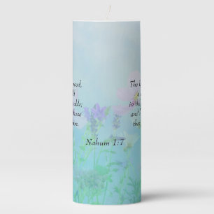 The Lord Is Good - Nahum 1:7 Pillar Candle