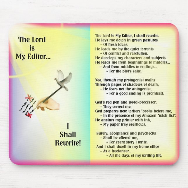 The Lord is My Editor--Colorful Mousepad (Front)