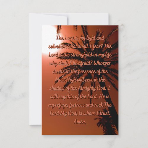 The Lord Is My Light Flat Greeting Card