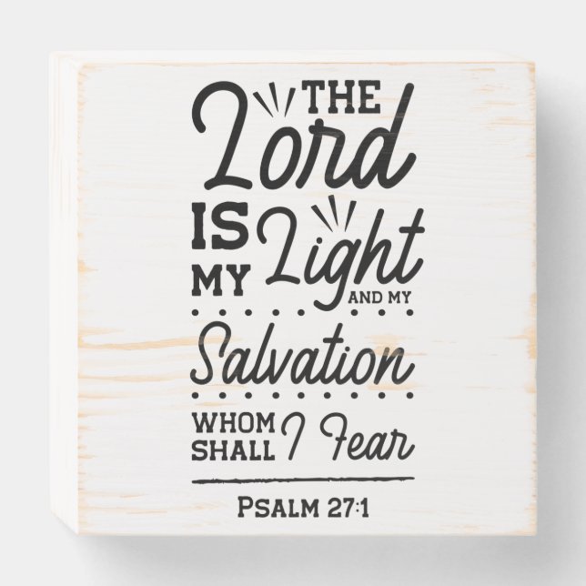 The Lord Is My Light Wooden Box Sign (Front Horizontal)
