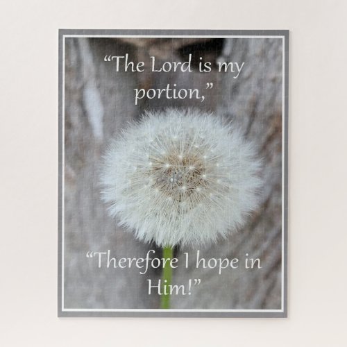 The Lord is My Portion Bible Scripture Quote  Jigsaw Puzzle