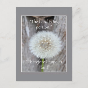The Lord is My Portion Bible Scripture Quote  Postcard