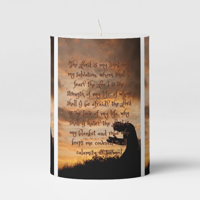 The Lord Is My Prayer Pillar Candle (Front)