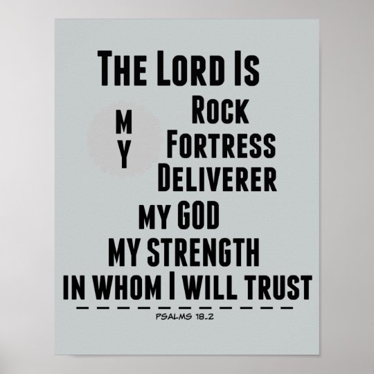 The Lord is my Rock Bible Verse Poster | Zazzle.com