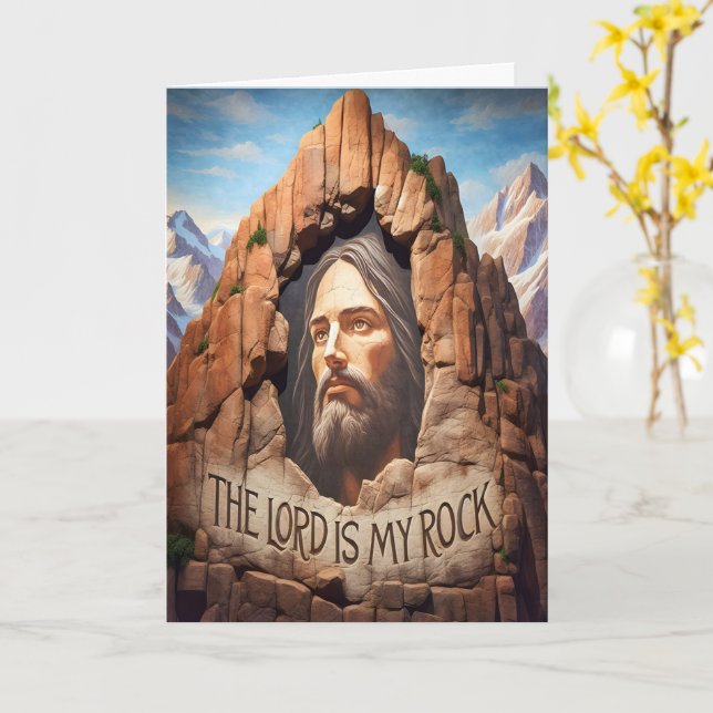 The Lord Is My Rock Card (Yellow Flower)