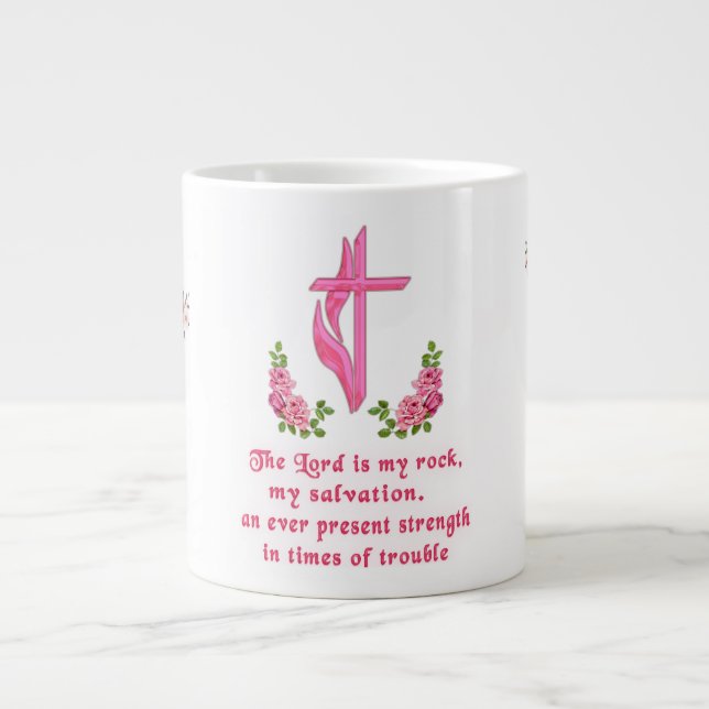 The Lord is my rock Giant Coffee Mug (Front)