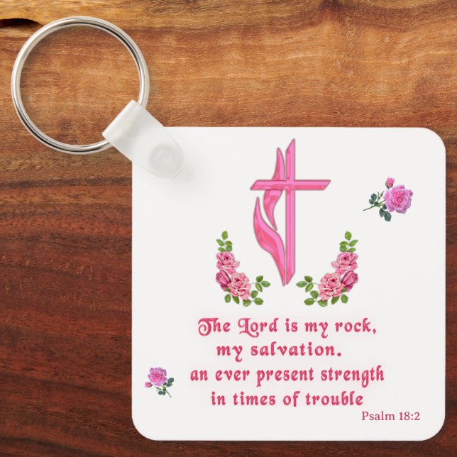The Lord is my rock Keychain (Front)
