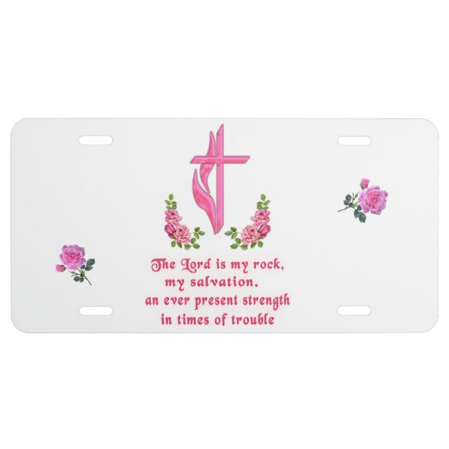 The Lord is my rock License Plate (Front)