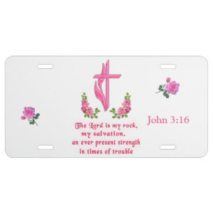 The Lord is my rock License Plate