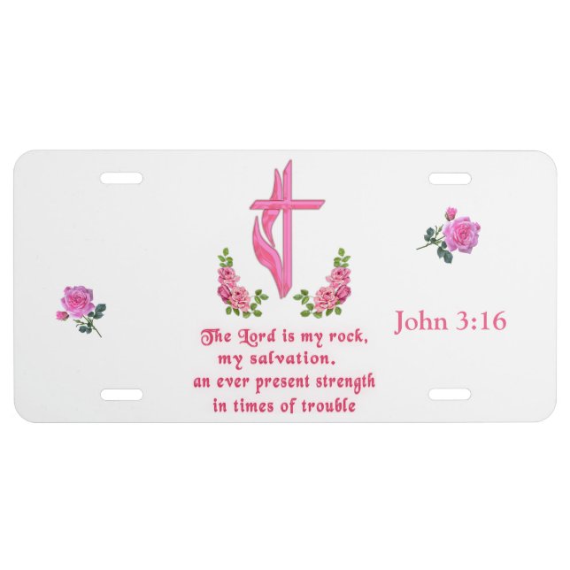 The Lord is my rock License Plate (Front)