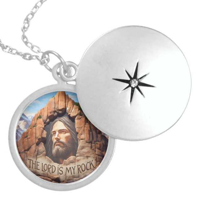 The Lord Is My Rock Locket Necklace (Front)