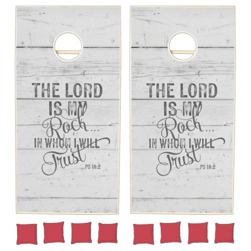 The Lord is my Rock _ Ps 182 Cornhole Set