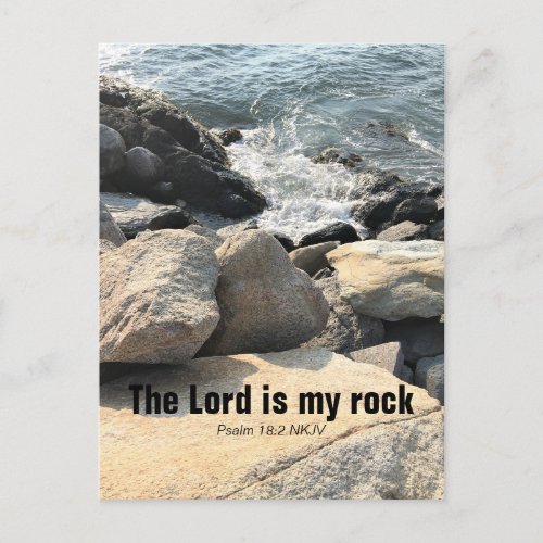 The Lord is My Rock Psalm 182 Photo of Ocean Blue Postcard