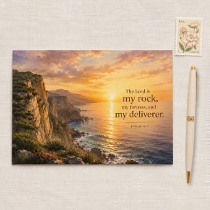 The Lord Is My Rock Psalm 18:2 Scripture Card