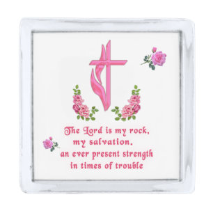 The Lord is my rock Silver Finish Lapel Pin