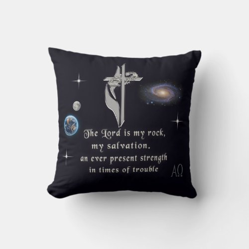 The Lord is my rock Throw Pillow