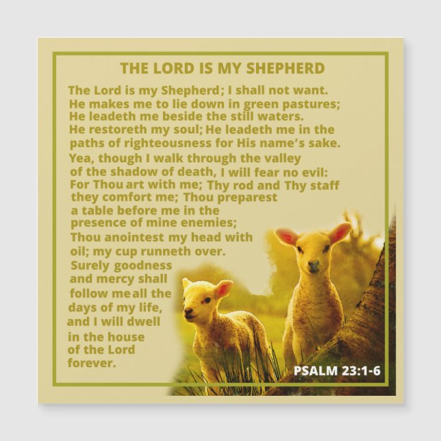 The Lord is my Shepherd  (Front)