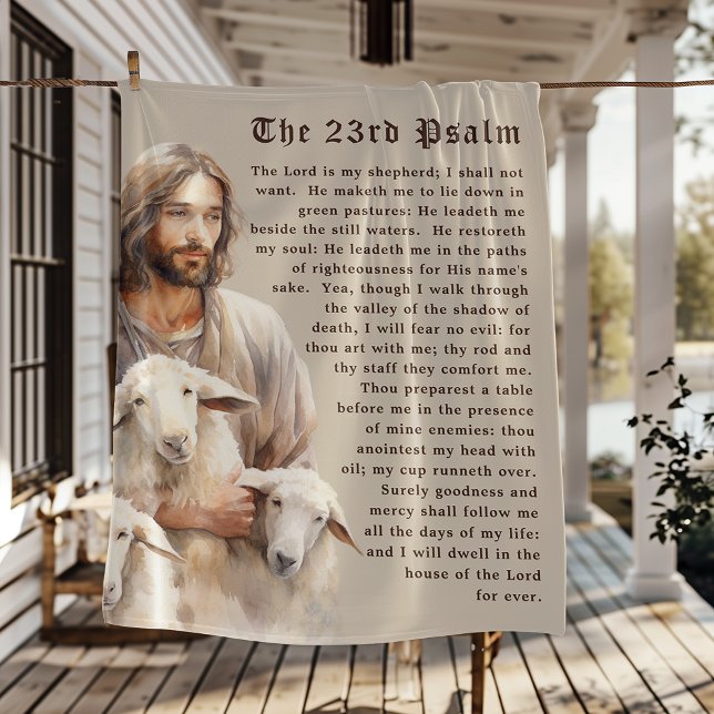 The Lord is My Shepherd - 23rd Psalm Fleece Blanket (Creator Uploaded)
