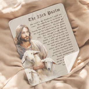 The Lord is My Shepherd - 23rd Psalm Sherpa Blanket