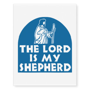 The Lord is my Shepherd Blue Temporary Tattoos