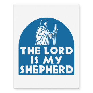 The Lord is my Shepherd Blue Temporary Tattoos
