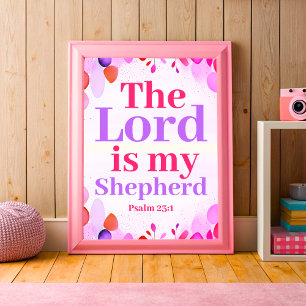 The Lord is my shepherd Boho Christian Teen Girl Poster