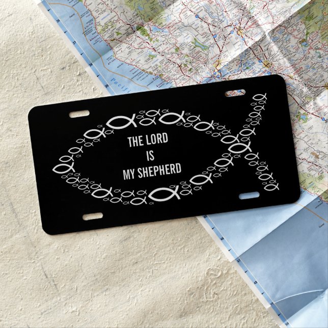 THE LORD IS MY SHEPHERD | Christian Fishes License Plate (In Situ)