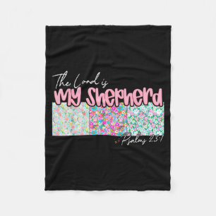 The Lord Is My Shepherd Christian Jesus Bible Vers Fleece Blanket