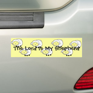 The LORD is my shepherd Cute Sheep Graphic Bumper Sticker