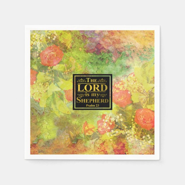The LORD is my SHEPHERD dining bible verse Paper Napkins (Front)