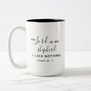 The LORD is my shepherd I shall not want Christian Two-Tone Coffee Mug
