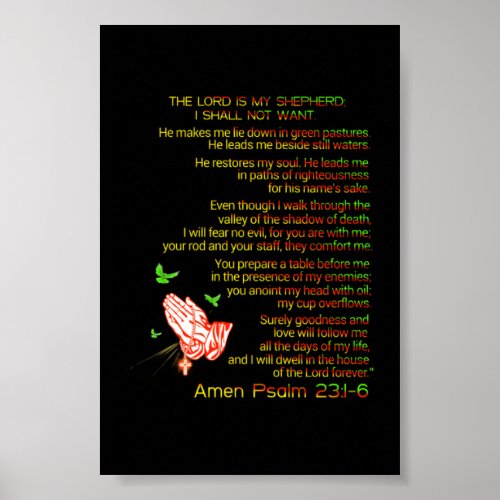 The Lord Is My Shepherd I Shall Not Want Poster