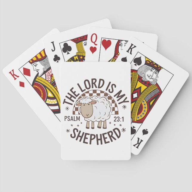 The Lord is my shepherd Jesus Thanksgiving Poker Cards (Back)
