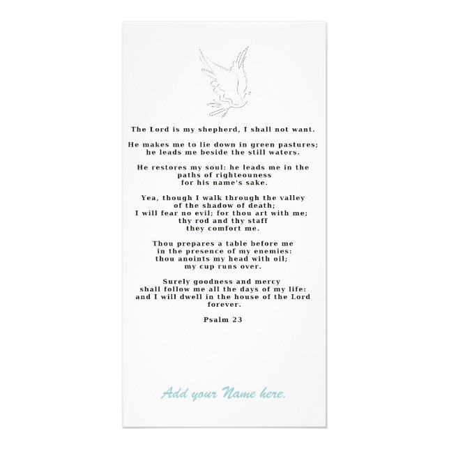 The Lord is my shepherd Photo Card (Front)