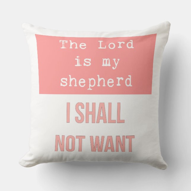 The Lord is My Shepherd Pillow (Front)