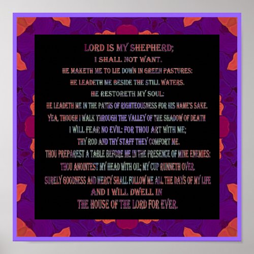 the Lord is my shepherd Poster