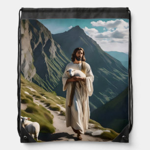 The LORD is My Shepherd Poster Drawstring Bag