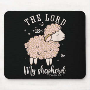 The Lord Is My Shepherd Prayer Christian Sheep Wom Mouse Pad
