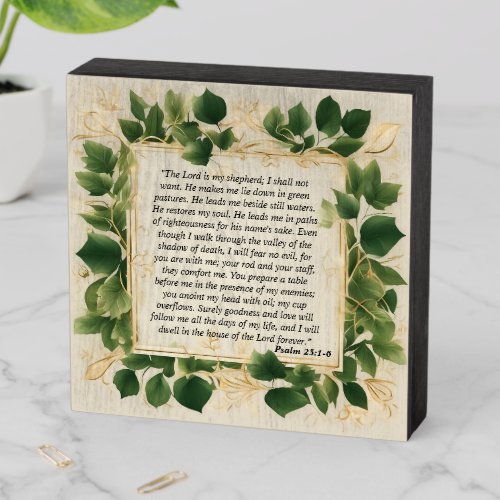 The Lord is My Shepherd Prayer Wooden Box Sign