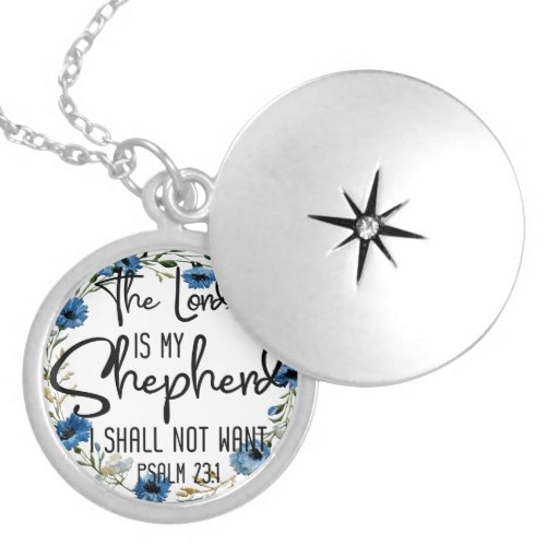 The Lord Is My Shepherd  Psalm 231 Bible Verse Locket Necklace
