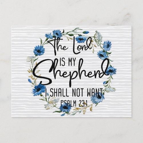 The Lord Is My Shepherd  Psalm 231 Bible Verse Postcard