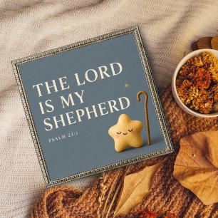 The Lord Is My Shepherd Psalm 23:1 Blue Gray Poster