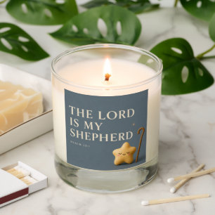The Lord Is My Shepherd Psalm 23:1 Blue Gray Scented Candle
