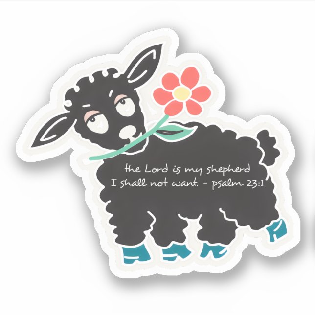 The Lord is my Shepherd Psalm 23:1 Minimalist  Sticker (Front)