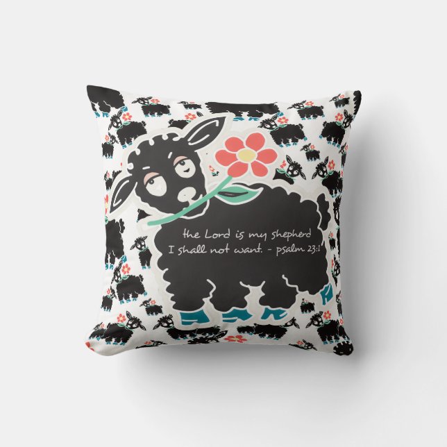 The Lord is my Shepherd Psalm 23:1 Minimalist  Throw Pillow (Front)