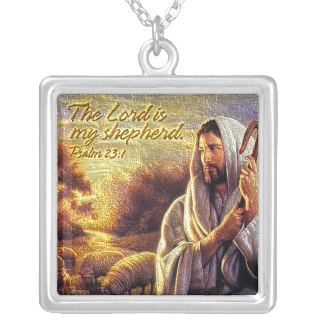 The Lord is my shepherd Psalm 23:1 Necklace (Front)