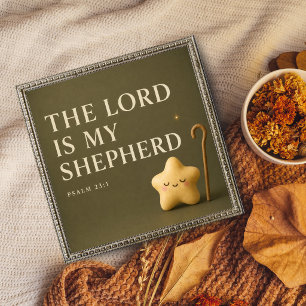 The Lord Is My Shepherd Psalm 23:1 Olive Green Poster
