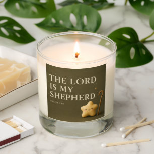 The Lord Is My Shepherd Psalm 23:1 Olive Green Scented Candle